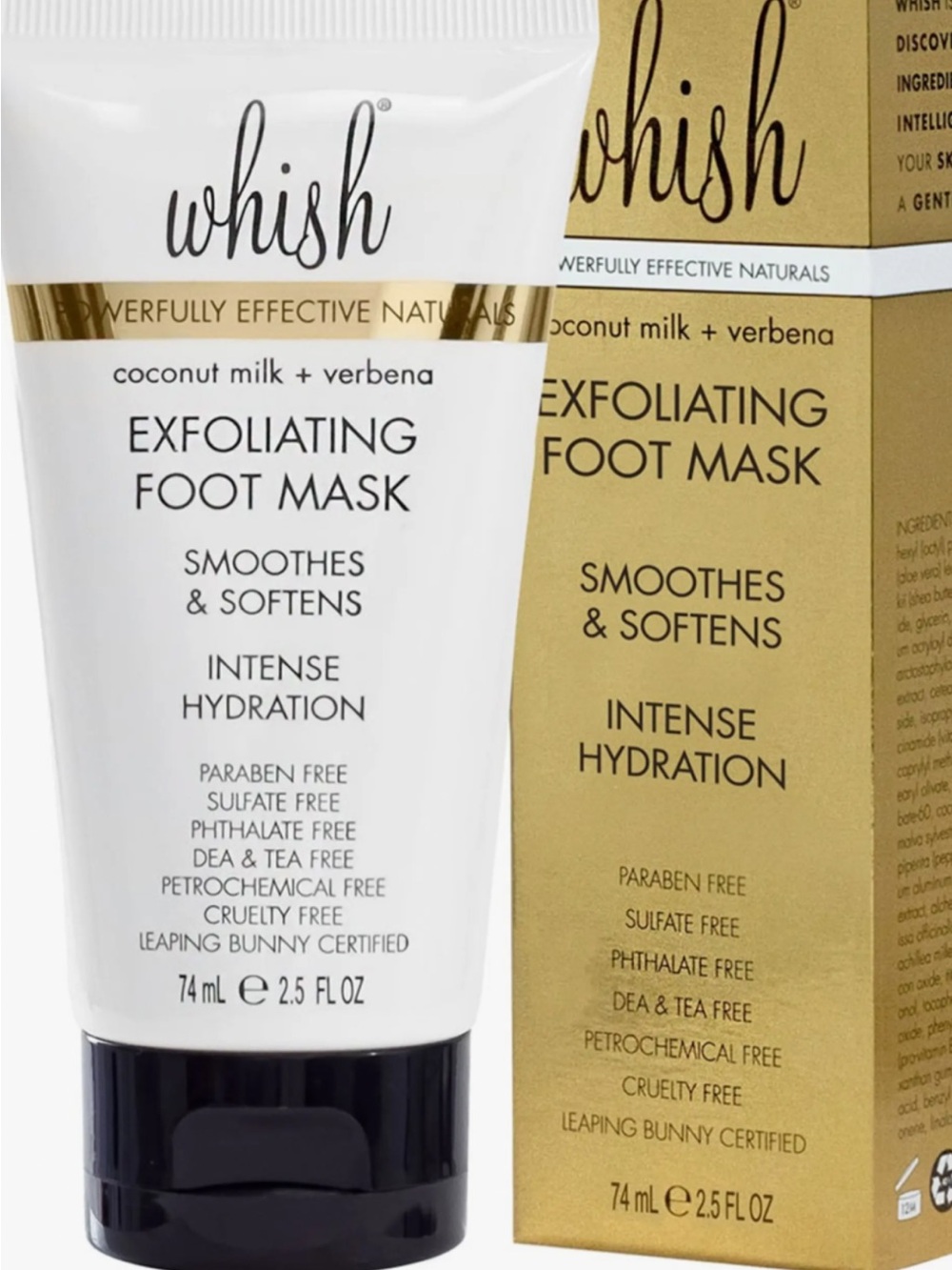 Whish - Exfoliating Foot Mask — White & Gold Packaging